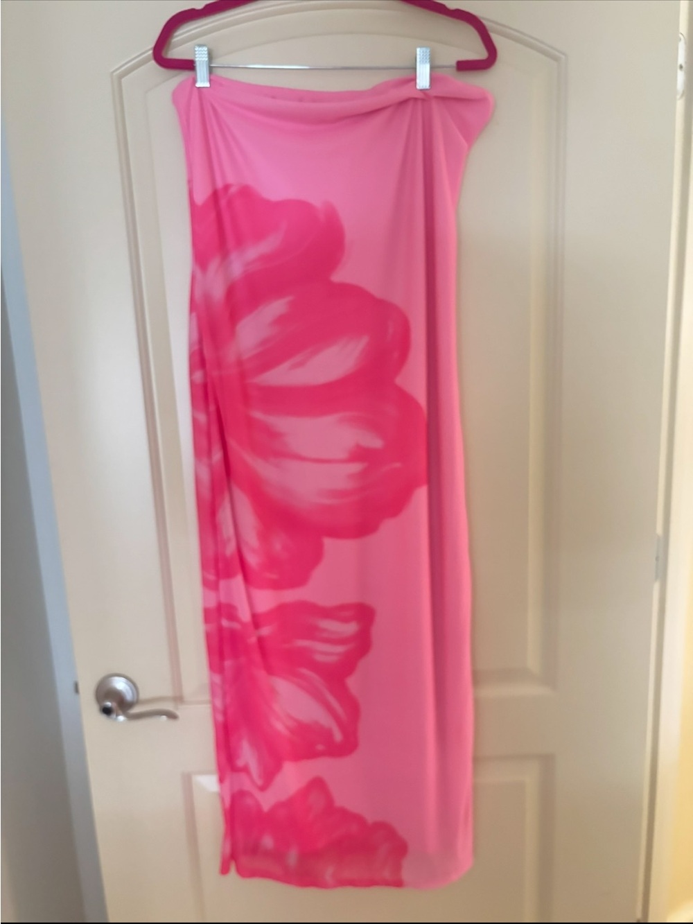 Pink Floral Print Maxi dress